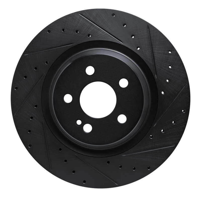 R1 20-26 Mercedes-Benz GLE53 AMG Rear Right Drilled & Slotted Black Brake Rotor