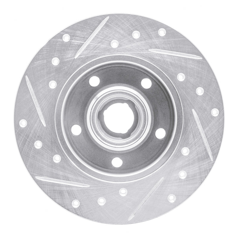 R1 92-98 Volkswagen Golf Rear Right Drilled & Slotted Silver Brake Rotor