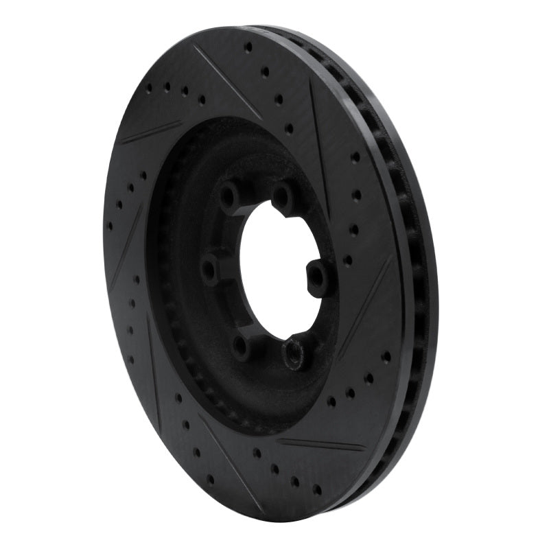 R1 12-18 Chevrolet Colorado Front Left Drilled & Slotted Black Brake Rotor