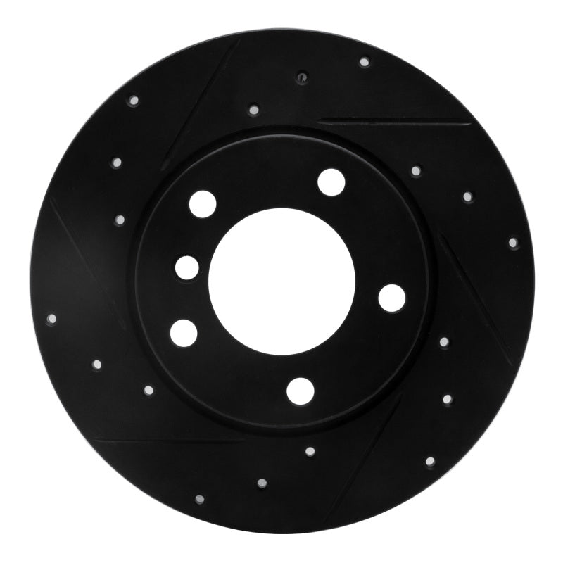 R1 95-98 BMW Z3 Front Left Drilled & Slotted Black Brake Rotor
