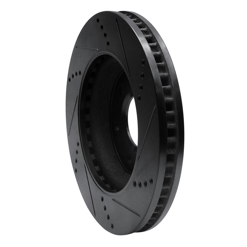 R1 06-09 Buick Terraza Front Left Drilled & Slotted Black Brake Rotor