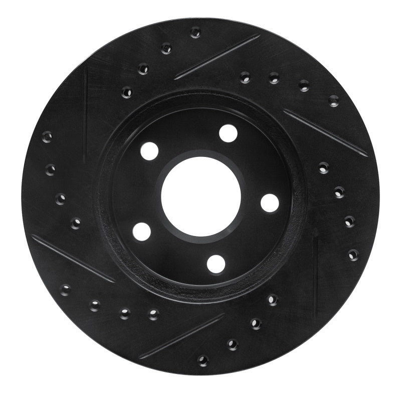 R1 80-89 Buick CENTURY Front Right Drilled & Slotted Black Brake Rotor