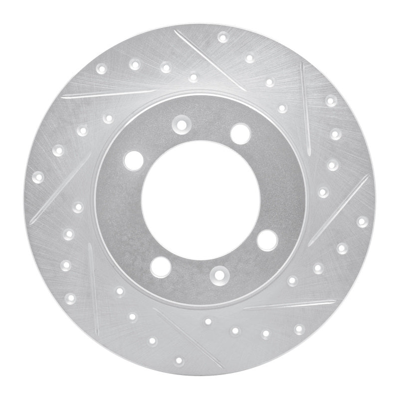 R1 1981-1987 Saab 900 Front Right Drilled & Slotted Silver Brake Rotor