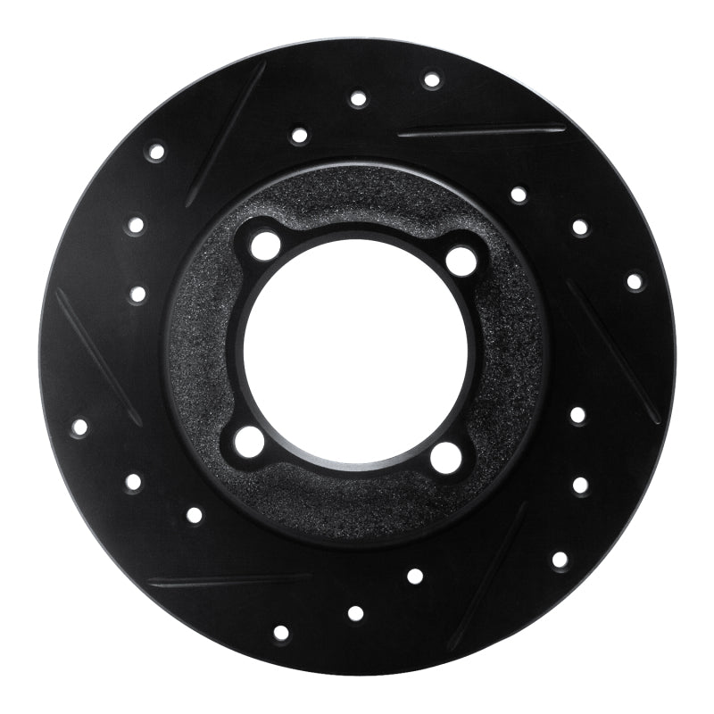 R1 88-93 Ford Festiva Front Left Drilled & Slotted Black Brake Rotor