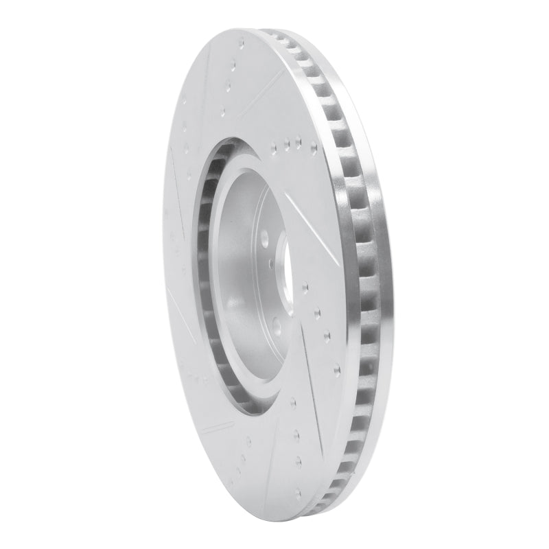 R1 09-11 Lexus GS450H Right Front Drilled & Slotted Silver Brake Rotor