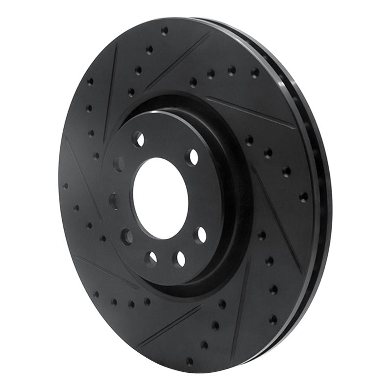 R1 99-10 Chevrolet Zafira (Mexico) Front Left Drilled & Slotted Black Brake Rotor