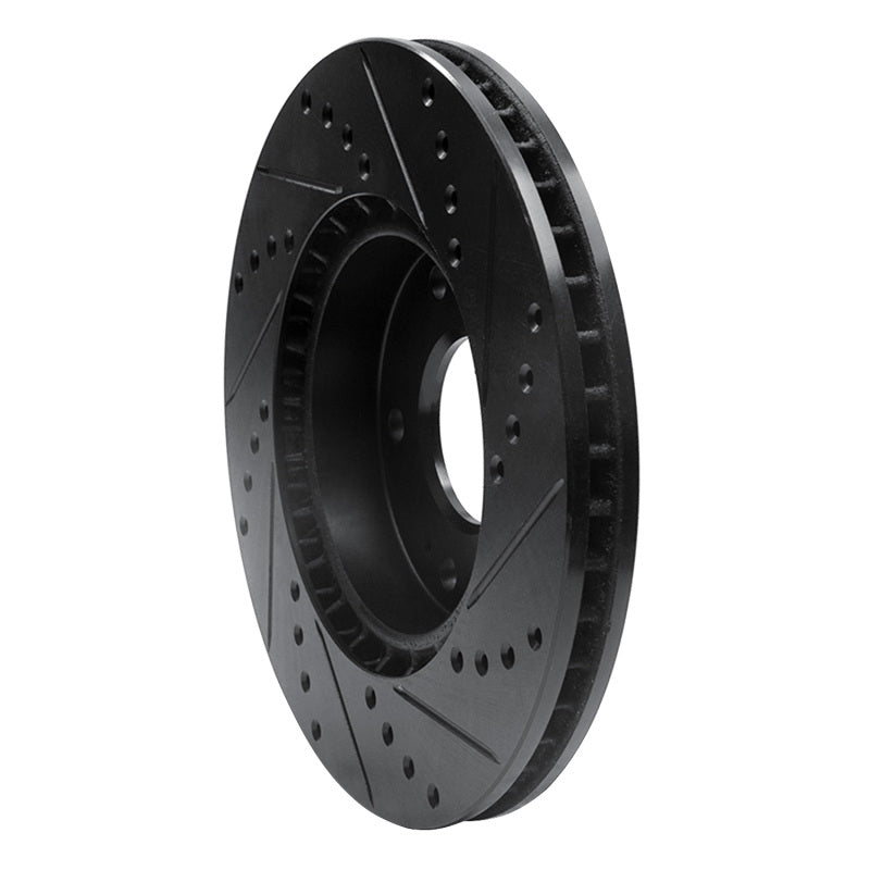 R1 10-13 Kia Forte Front Left Drilled & Slotted Black Brake Rotor