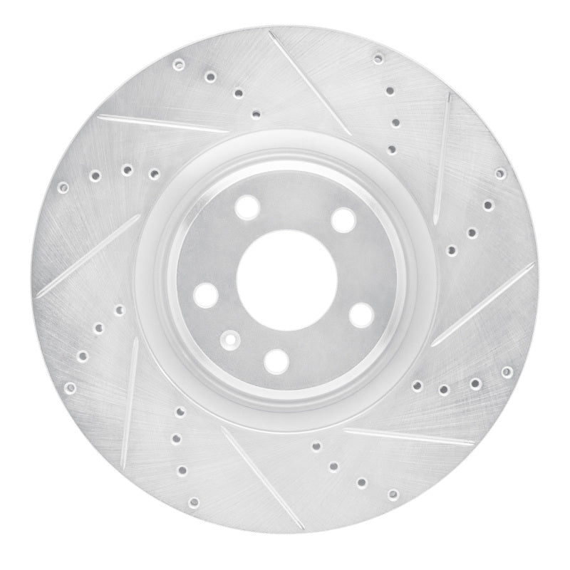 R1 2012-2018 Audi A6 (USA/Canada) Front Right Drilled & Slotted Silver Brake Rotor