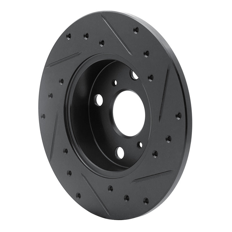 R1 83-90 Toyota Tercel Front Left Drilled & Slotted Black Brake Rotor