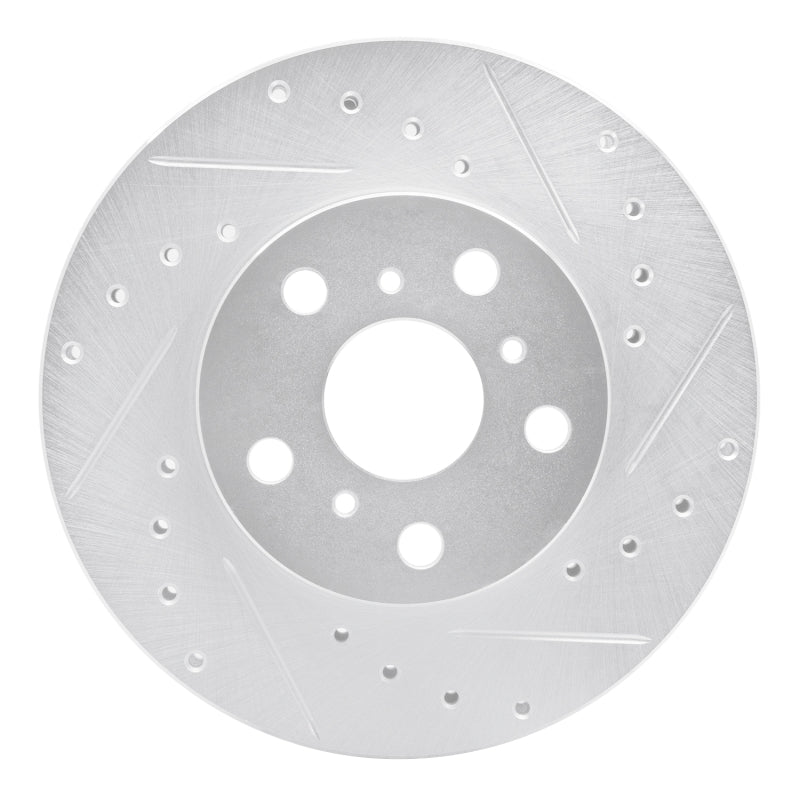 R1 90-91 Toyota Celica Front Right Drilled & Slotted Silver Brake Rotor