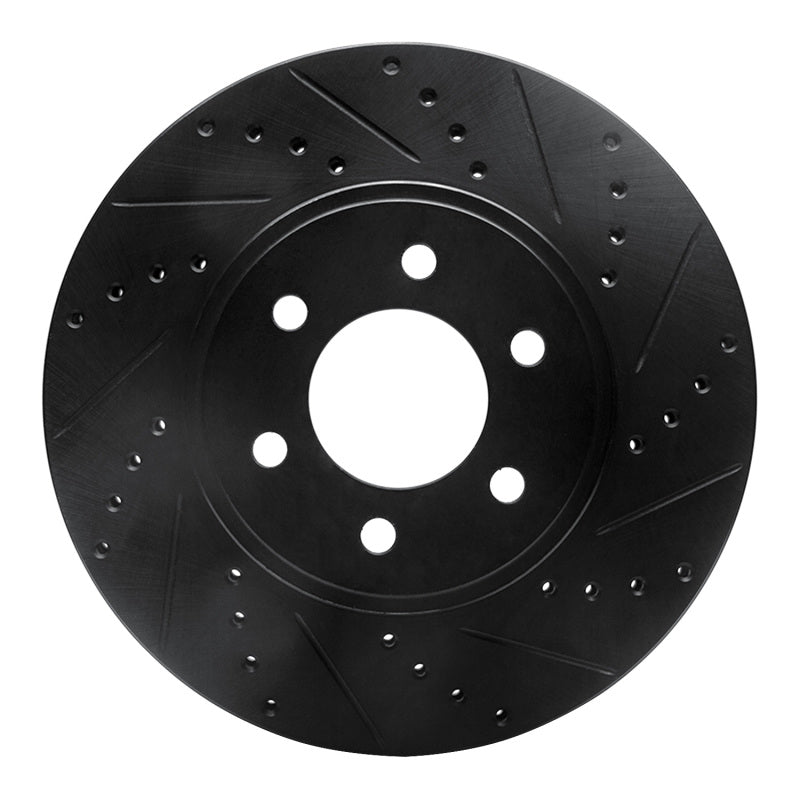 R1 03-03 Dodge Durango Front Right Drilled & Slotted Black Brake Rotor