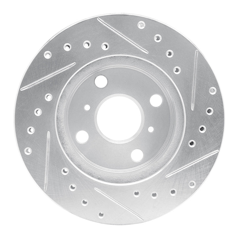 R1 86-89 Toyota Celica Front Left Drilled & Slotted Silver Brake Rotor
