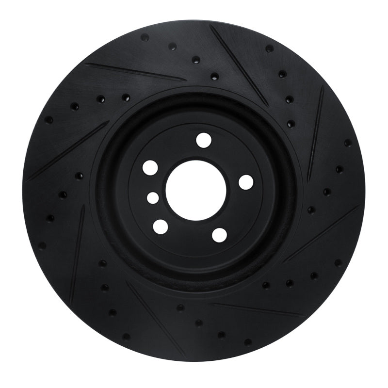R1 17-25 BMW 430I Front Left Drilled & Slotted Black Brake Rotor