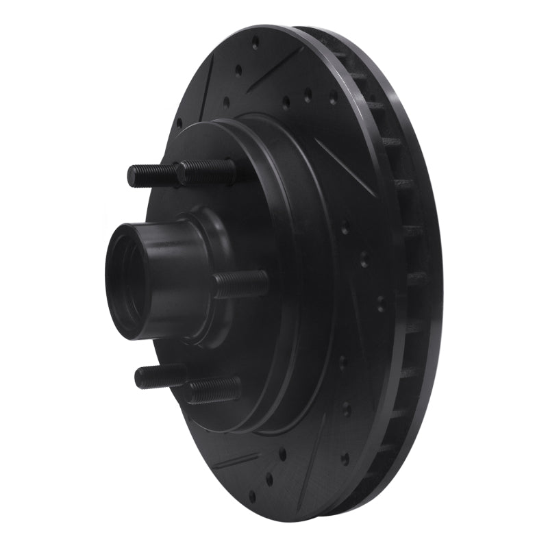 R1 88-96 Chevrolet C2500 Front Left Drilled & Slotted Black Brake Rotor