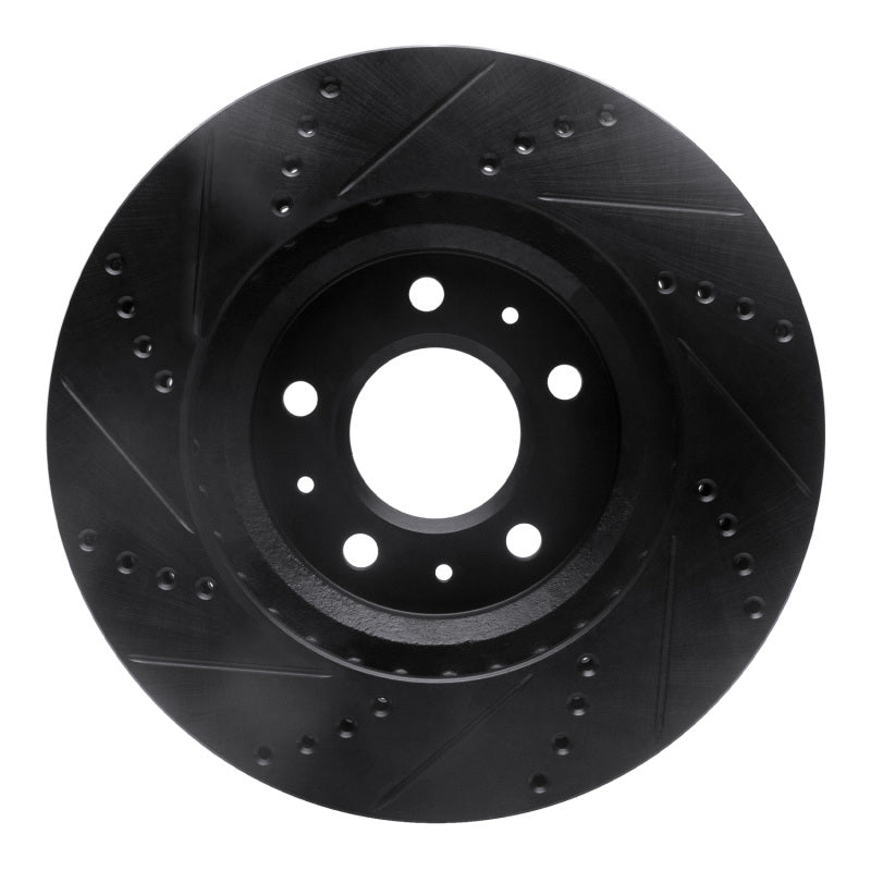 R1 03-07 Cadillac CTS Front Right Drilled & Slotted Black Brake Rotor