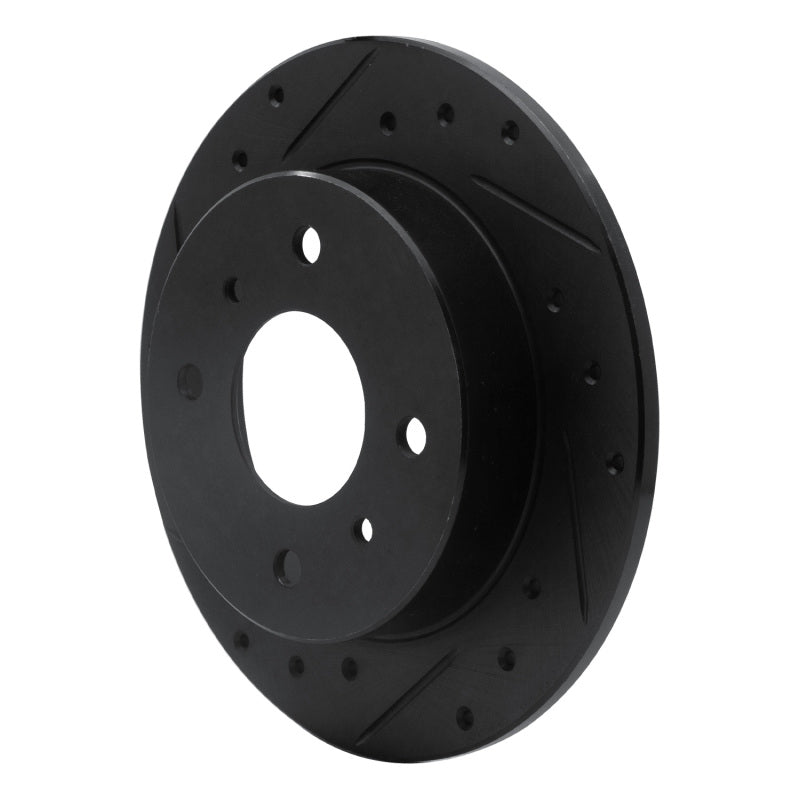 R1 90-06 Infiniti G20 Rear Left Drilled & Slotted Black Brake Rotor