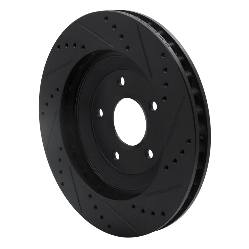 R1 97-09 Cadillac XLR Right Front Drilled & Slotted Black Brake Rotor