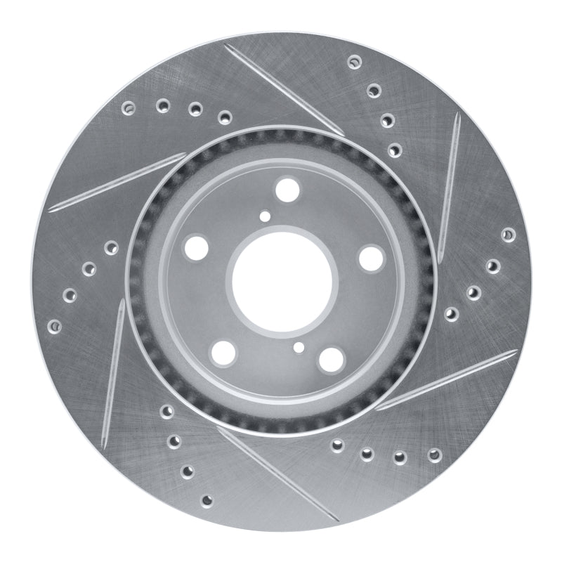 R1 92-10 Lexus IS300 Front Left Drilled & Slotted Silver Brake Rotor