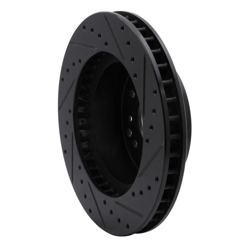 R1 63-82 Chevrolet Corvette Front/Rear Left Drilled & Slotted Black Brake Rotor