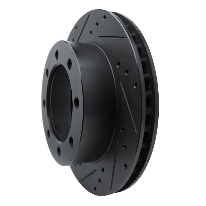 R1 80-93 Dodge W250 Front Left Drilled & Slotted Black Brake Rotor
