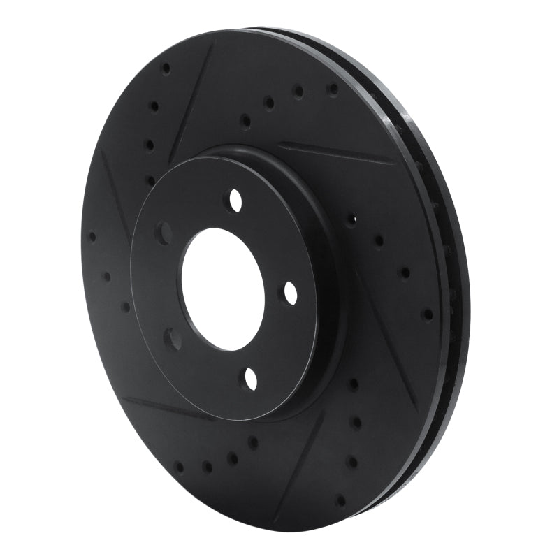 R1 93-07 Ford Thunderbird Front Left Drilled & Slotted Black Brake Rotor