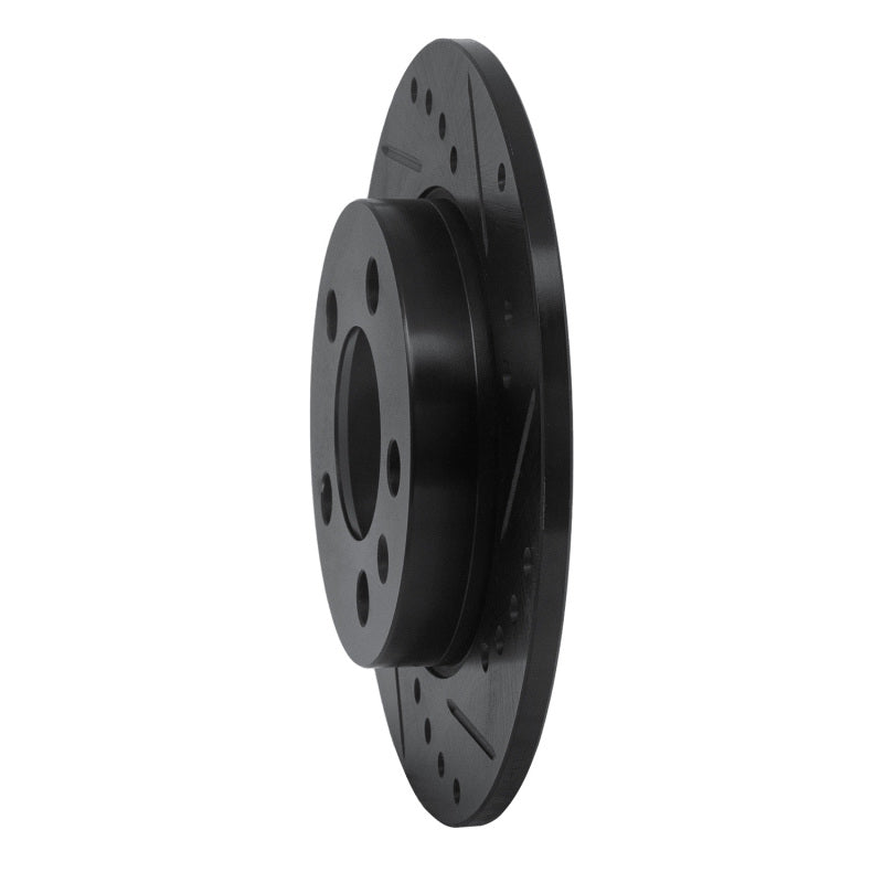 R1 01-06 Audi TT Quattro Rear Right Drilled & Slotted Black Brake Rotor