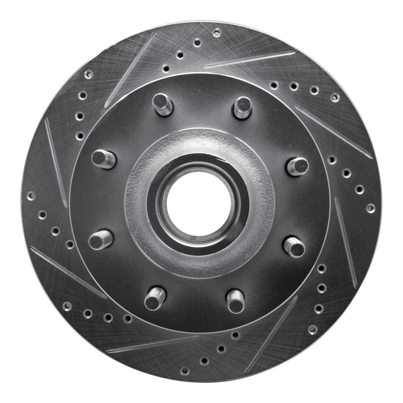 R1 99-02 Ford Excursion Front Left Drilled & Slotted Silver Brake Rotor