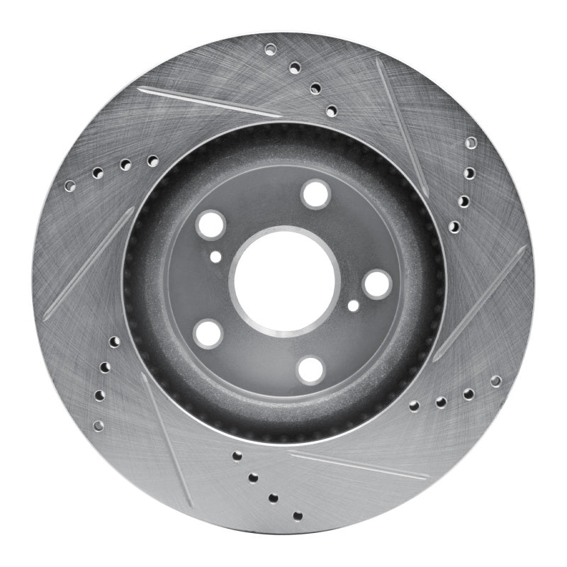 R1 86-89 Toyota Van Front Left Drilled & Slotted Silver Brake Rotor