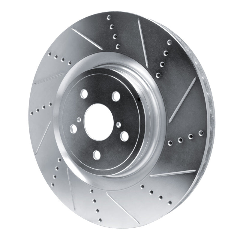 R1 15-22 Lexus RC F Right Front Drilled & Slotted Silver Brake Rotor