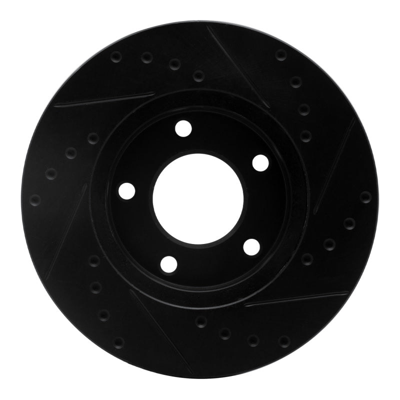 R1 92-03 Mazda 929 Front Left Drilled & Slotted Black Brake Rotor