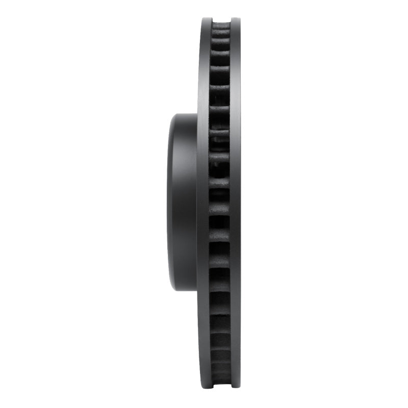 R1 16-25 BMW 330e Left Front Drilled & Slotted Black Brake Rotor