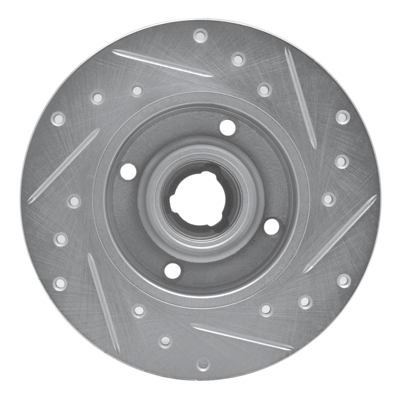 R1 85-02 Volkswagen CORRADO Rear Left Drilled & Slotted Silver Brake Rotor