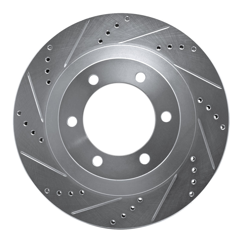 R1 03-09 Lexus GX470 Front Left Drilled & Slotted Silver Brake Rotor