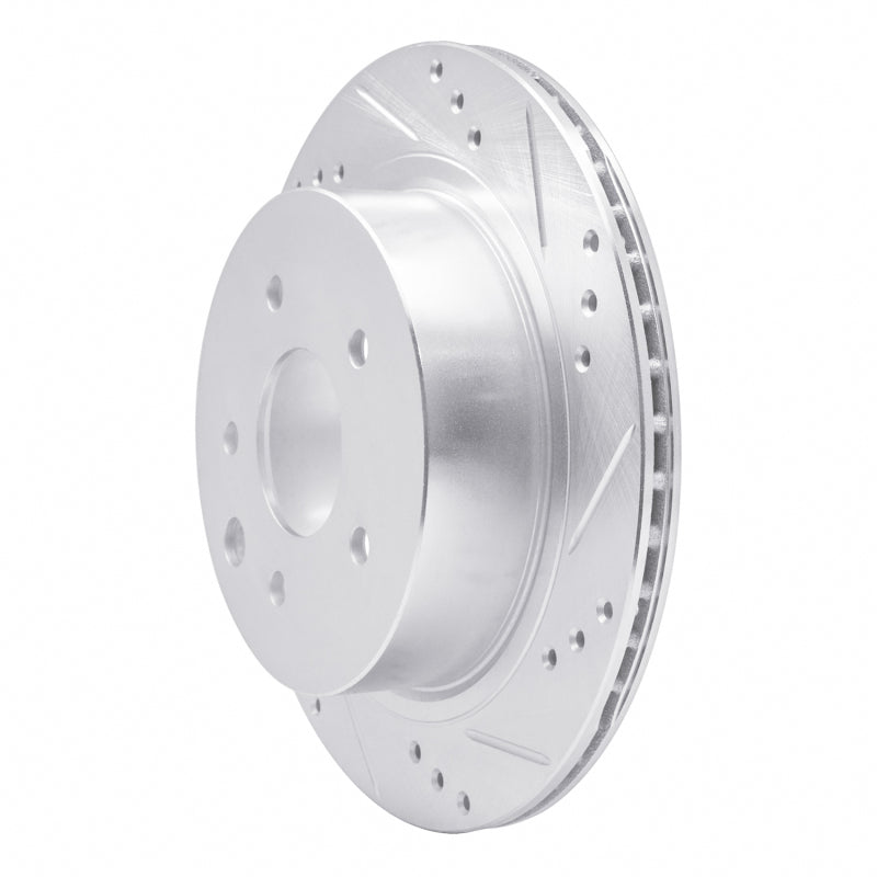 R1 02-06 Infiniti M45 Rear Right Drilled & Slotted Silver Brake Rotor