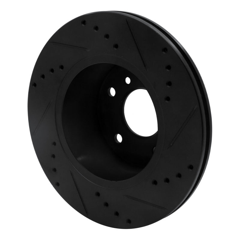 R1 99-04 Land Rover Discovery Front Left Drilled & Slotted Black Brake Rotor