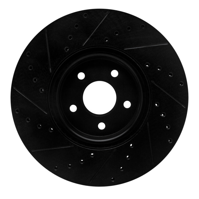 R1 04-19 Ford Transit Connect Front Right Drilled & Slotted Black Brake Rotor