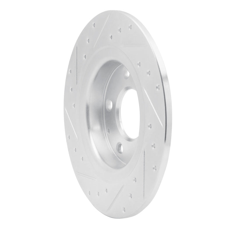 R1 14-21 Mazda 6 Rear Right Drilled & Slotted Silver Brake Rotor
