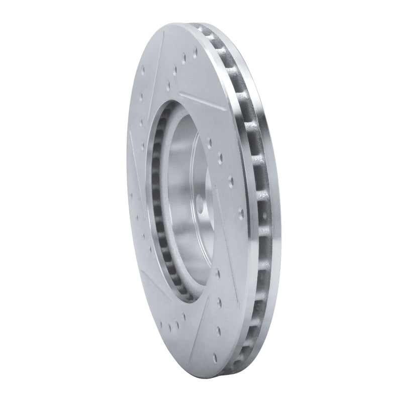 R1 17-25 Nissan Kicks Front Right Drilled & Slotted Silver Brake Rotor