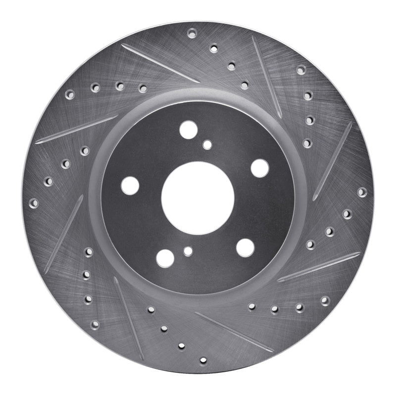 R1 86-92 Toyota Supra Front Right Drilled & Slotted Silver Brake Rotor