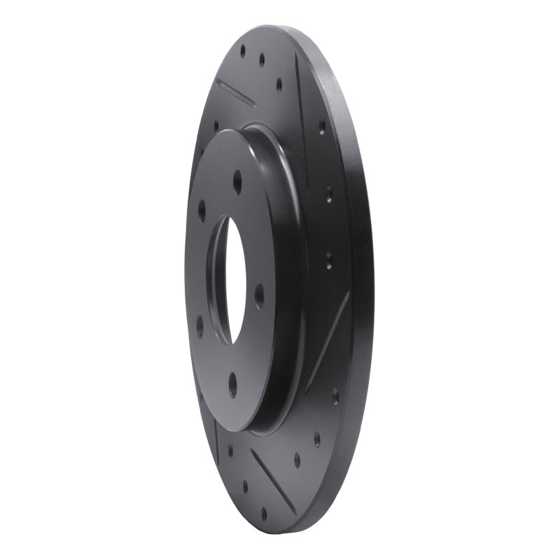 R1 94-99 Buick Regal Rear Right Drilled & Slotted Black Brake Rotor
