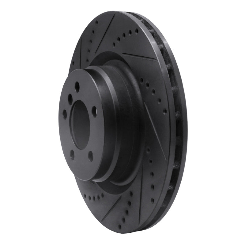 R1 06-12 Land Rover Range Rover Front Left Drilled & Slotted Black Brake Rotor