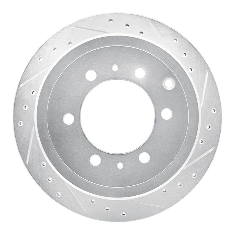 R1 93-97 Lexus LX450 Rear Right Drilled & Slotted Silver Brake Rotor