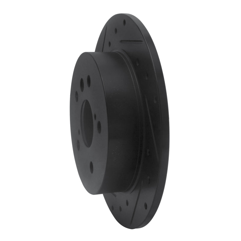 R1 18-24 Toyota Camry Rear Left Drilled & Slotted Black Brake Rotor