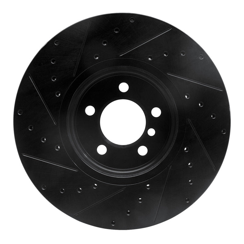 R1 03-05 Land Rover Range Rover Front Right Drilled & Slotted Black Brake Rotor