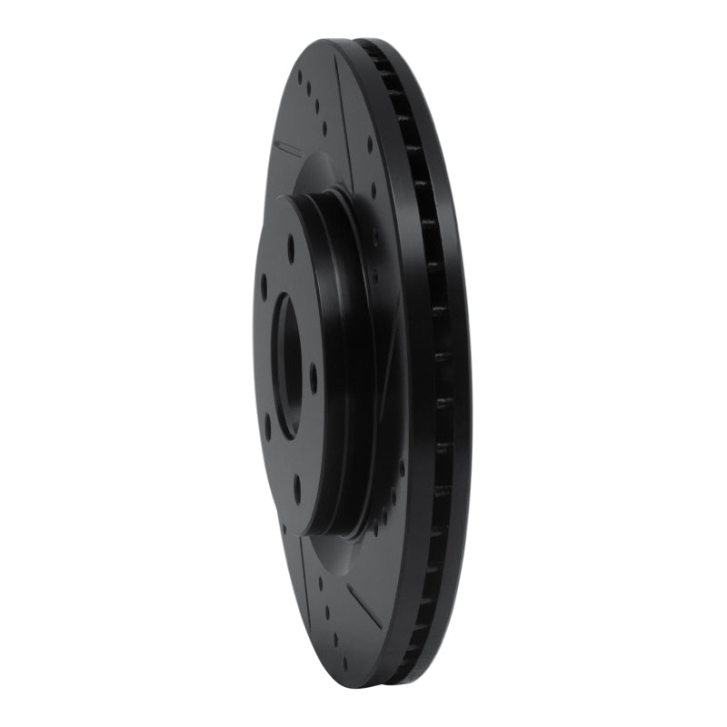 R1 11-19 Nissan Juke Front Right Drilled & Slotted Black Brake Rotor