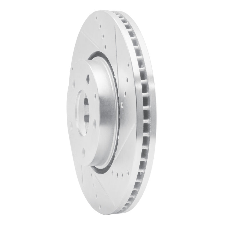 R1 16-25 Mazda 6 Front Right Drilled & Slotted Silver Brake Rotor