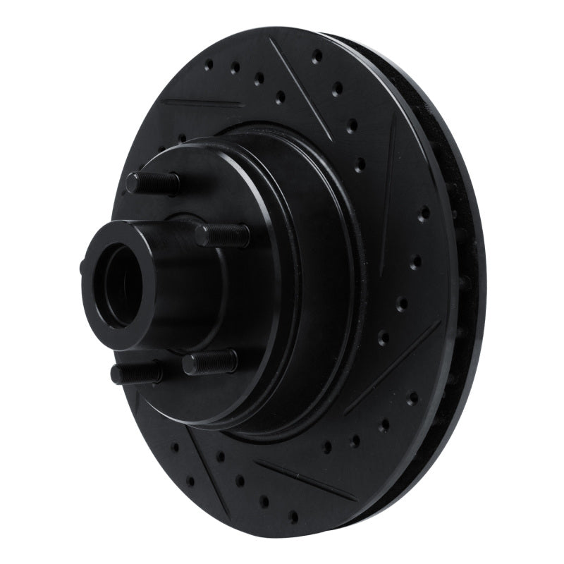 R1 74-84 Chrysler Imperial Front Right Drilled & Slotted Black Brake Rotor