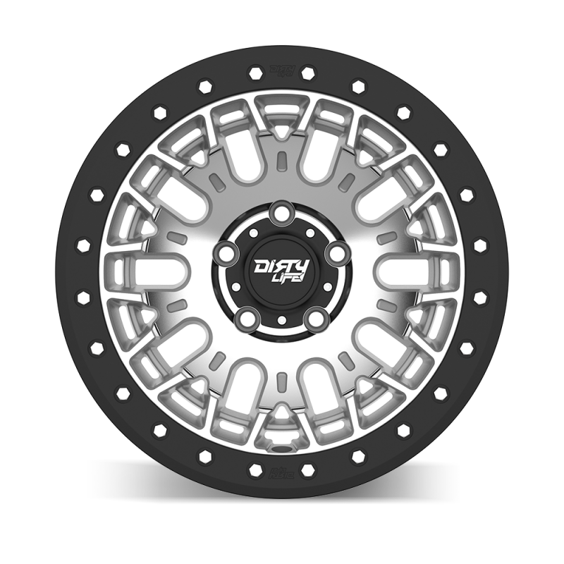 Dirty Life DT-3 17X9 5x127 -38 Offset - Machined Finish w/ Simulated Beadlock