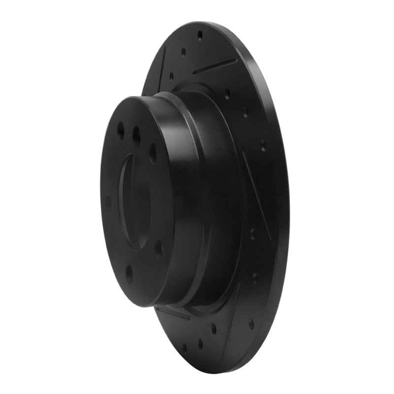 R1 91-99 BMW 325IS Rear Left Drilled & Slotted Black Brake Rotor
