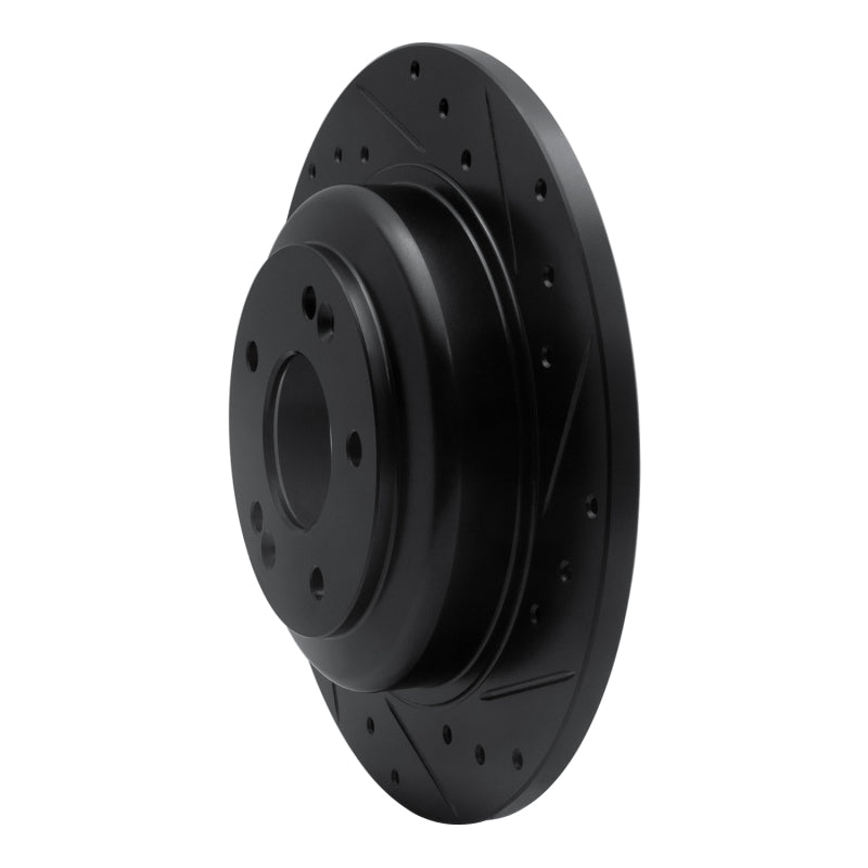 R1 10-16 Hyundai Genesis Coupe Rear Right Drilled & Slotted Black Brake Rotor